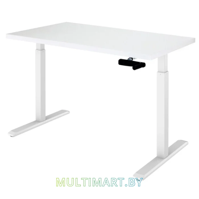 Стол для работы стоя ErgoSmart Manual Desk 1360x800x36 мм (альпийский белый/белый)